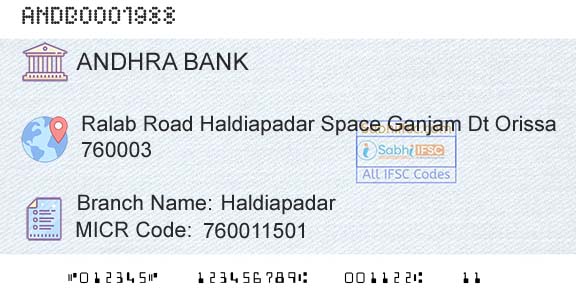 Andhra Bank HaldiapadarBranch 
