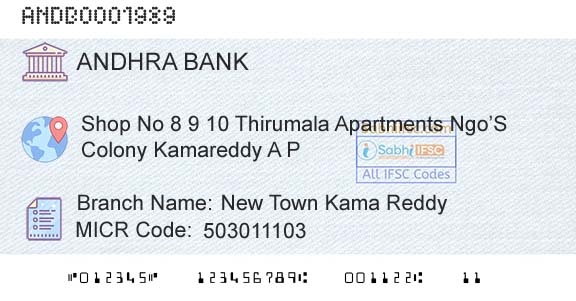 Andhra Bank New Town Kama ReddyBranch 