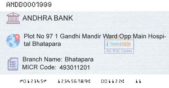 Andhra Bank BhataparaBranch 