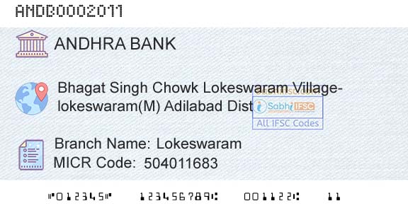 Andhra Bank LokeswaramBranch 