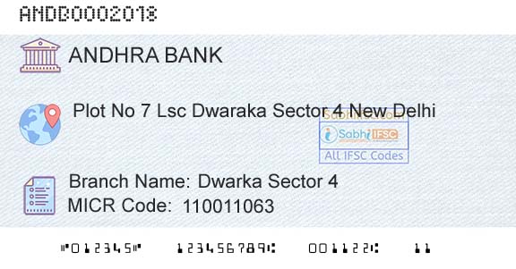 Andhra Bank Dwarka Sector 4Branch 