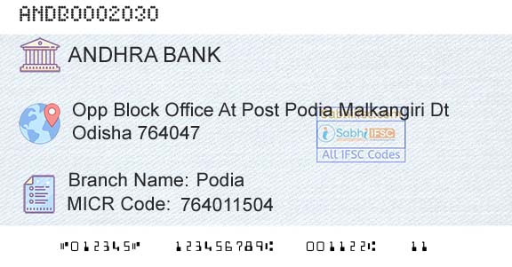 Andhra Bank PodiaBranch 