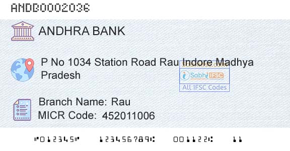Andhra Bank RauBranch 