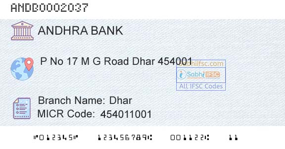 Andhra Bank DharBranch 