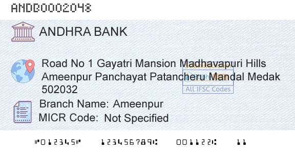 Andhra Bank AmeenpurBranch 