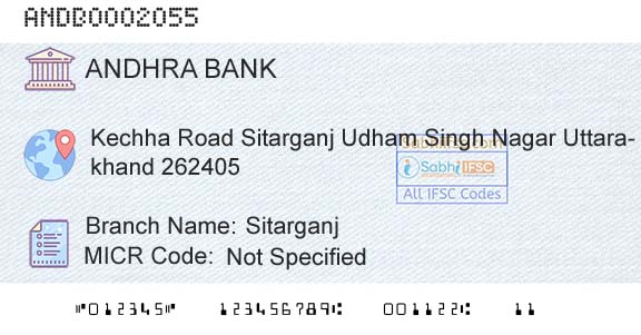 Andhra Bank SitarganjBranch 