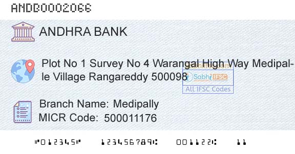 Andhra Bank MedipallyBranch 