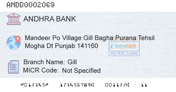 Andhra Bank GillBranch 