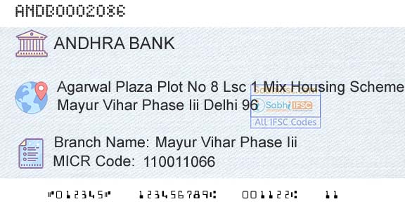 Andhra Bank Mayur Vihar Phase IiiBranch 