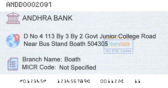 Andhra Bank BoathBranch 