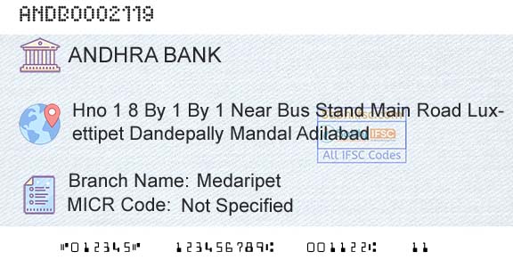 Andhra Bank MedaripetBranch 