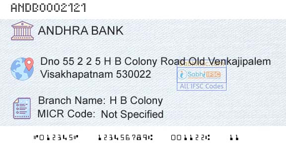 Andhra Bank H B ColonyBranch 