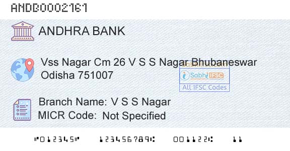 Andhra Bank V S S NagarBranch 