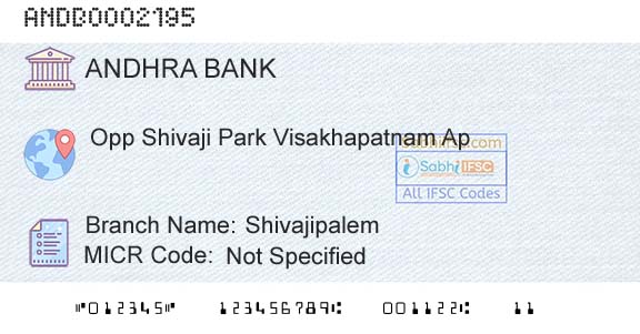 Andhra Bank ShivajipalemBranch 