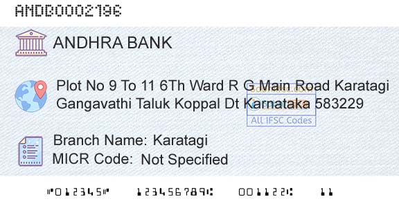 Andhra Bank KaratagiBranch 