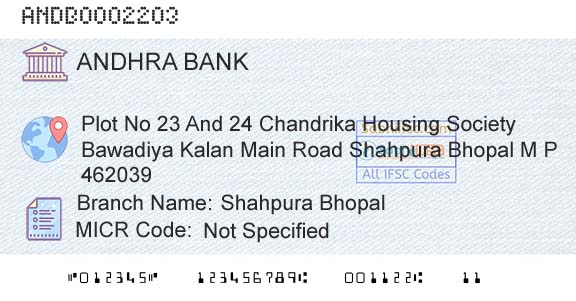 Andhra Bank Shahpura BhopalBranch 