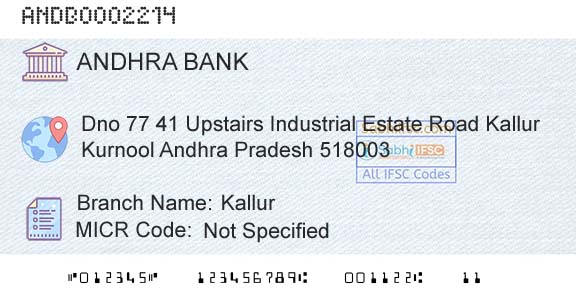 Andhra Bank KallurBranch 
