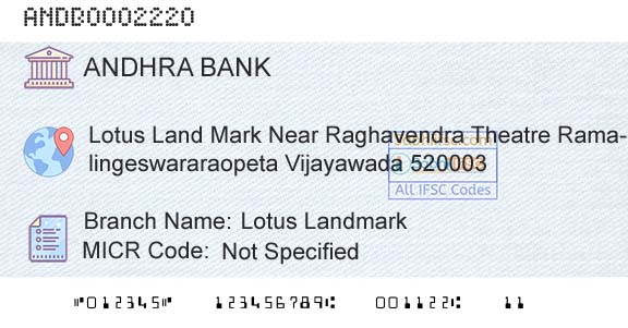 Andhra Bank Lotus LandmarkBranch 