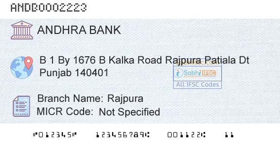 Andhra Bank RajpuraBranch 
