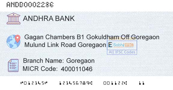 Andhra Bank GoregaonBranch 
