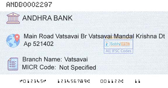Andhra Bank VatsavaiBranch 