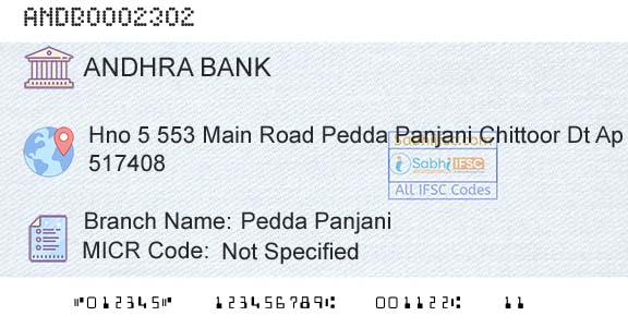 Andhra Bank Pedda PanjaniBranch 