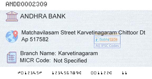 Andhra Bank KarvetinagaramBranch 