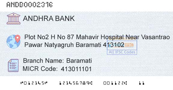 Andhra Bank BaramatiBranch 