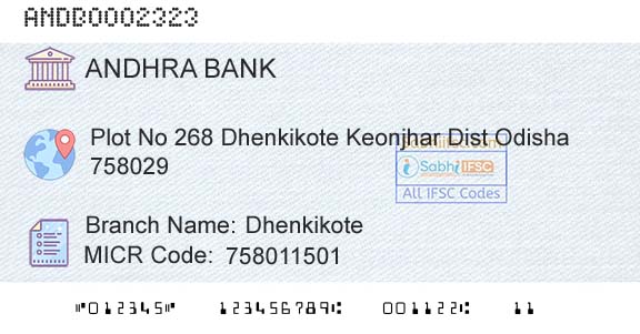 Andhra Bank DhenkikoteBranch 