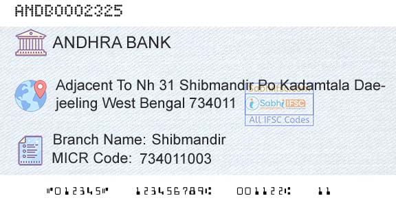 Andhra Bank ShibmandirBranch 