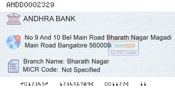 Andhra Bank Bharath NagarBranch 