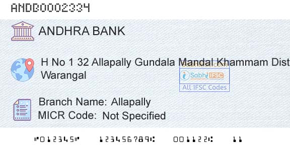Andhra Bank AllapallyBranch 