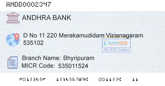 Andhra Bank BhyripuramBranch 