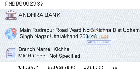 Andhra Bank KichhaBranch 