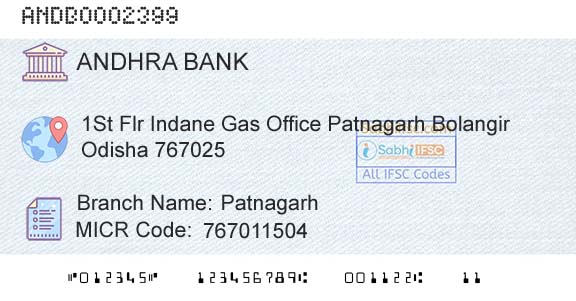 Andhra Bank PatnagarhBranch 