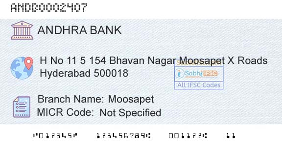 Andhra Bank MoosapetBranch 