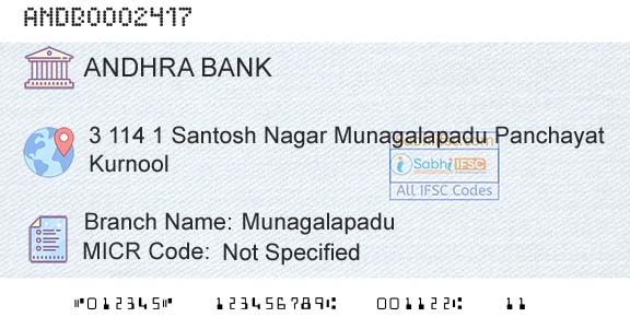 Andhra Bank MunagalapaduBranch 