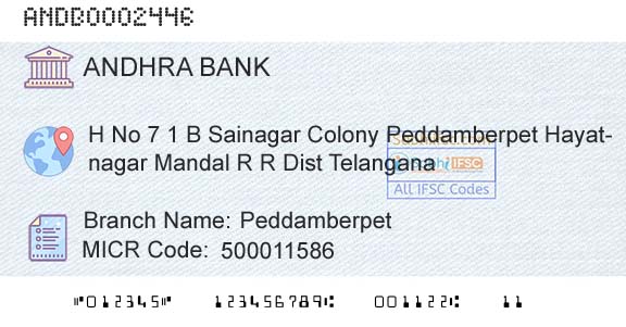 Andhra Bank PeddamberpetBranch 