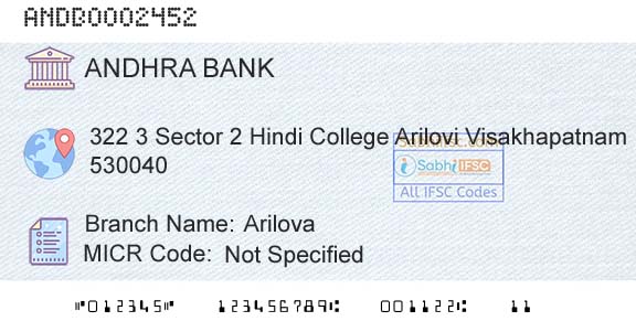 Andhra Bank ArilovaBranch 