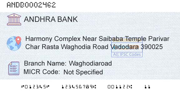 Andhra Bank WaghodiaroadBranch 