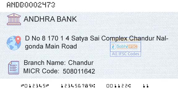 Andhra Bank ChandurBranch 