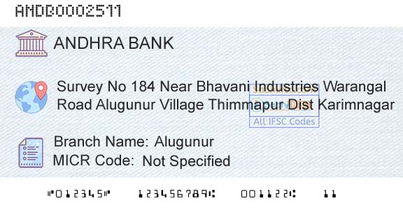 Andhra Bank AlugunurBranch 