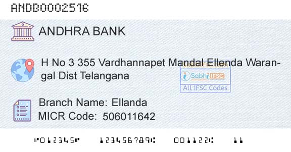 Andhra Bank EllandaBranch 