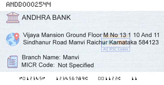 Andhra Bank ManviBranch 