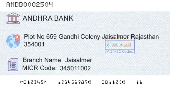 Andhra Bank JaisalmerBranch 