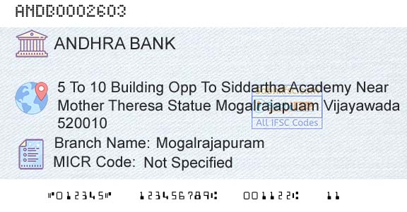 Andhra Bank MogalrajapuramBranch 