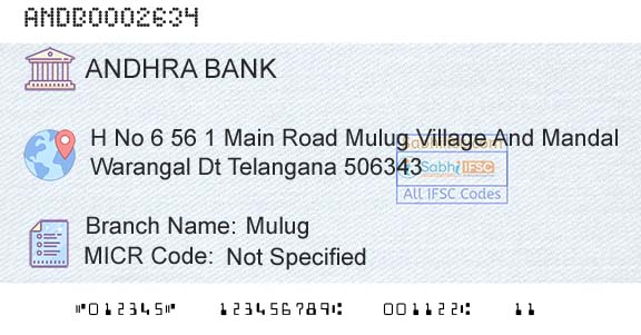 Andhra Bank MulugBranch 