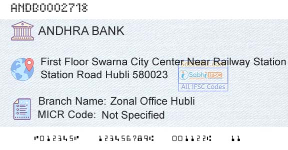 Andhra Bank Zonal Office HubliBranch 