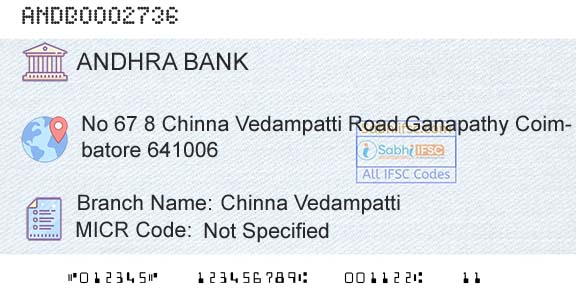 Andhra Bank Chinna VedampattiBranch 