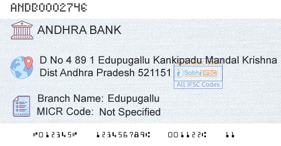 Andhra Bank EdupugalluBranch 